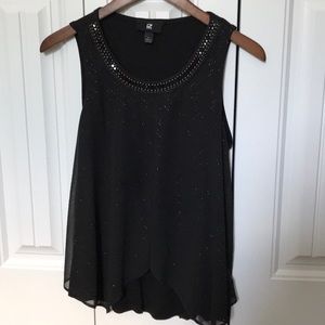 Dressy tank with beading around neck, never worn